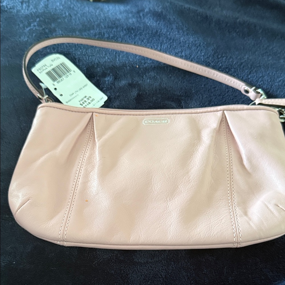 Coach Light Pink Leather large wristlet